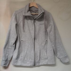 Avalanche Gray Ski Jacket Full-Zip Stand-Up Collar